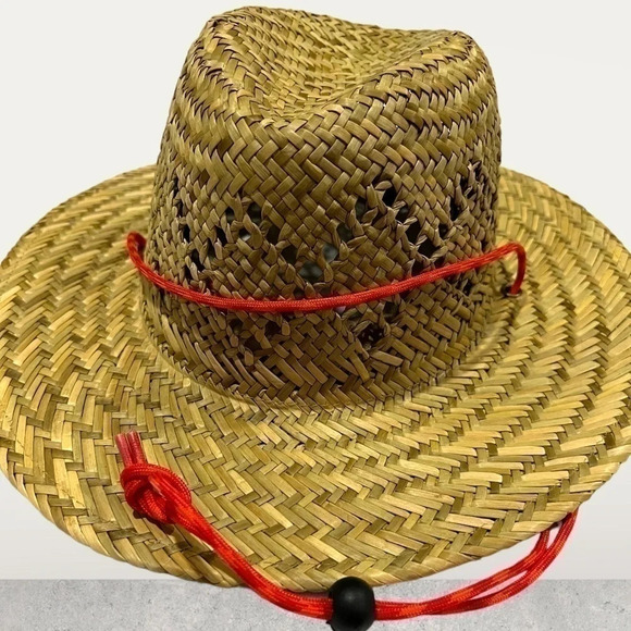 Levi’s Straw Hat Small/Medium Woven Wide Brim Sun Hat with Chin Cord NWT - Picture 3 of 6